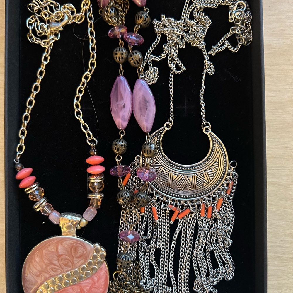 Elegant Gold and Silver Necklace Bundle (3)